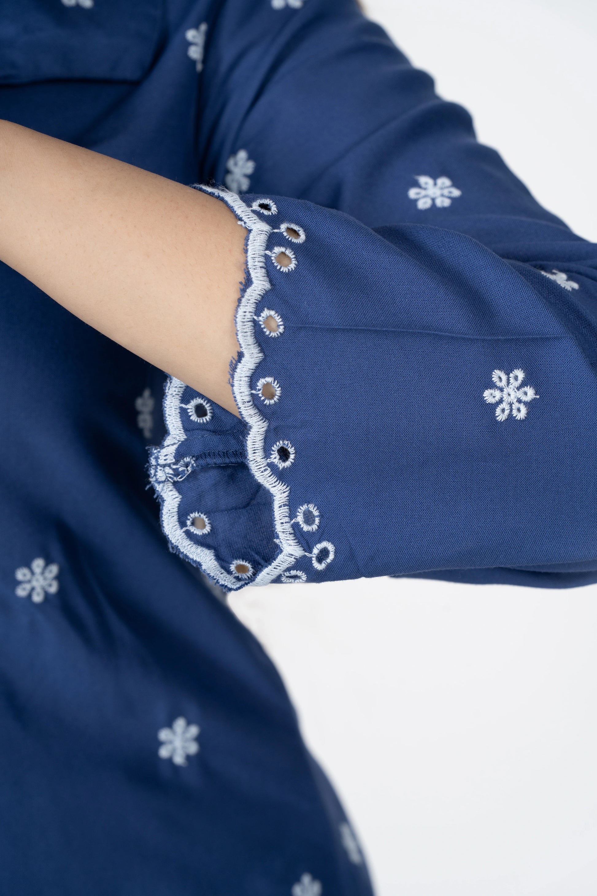 Blue Self-Design Co-Ord Set for Women