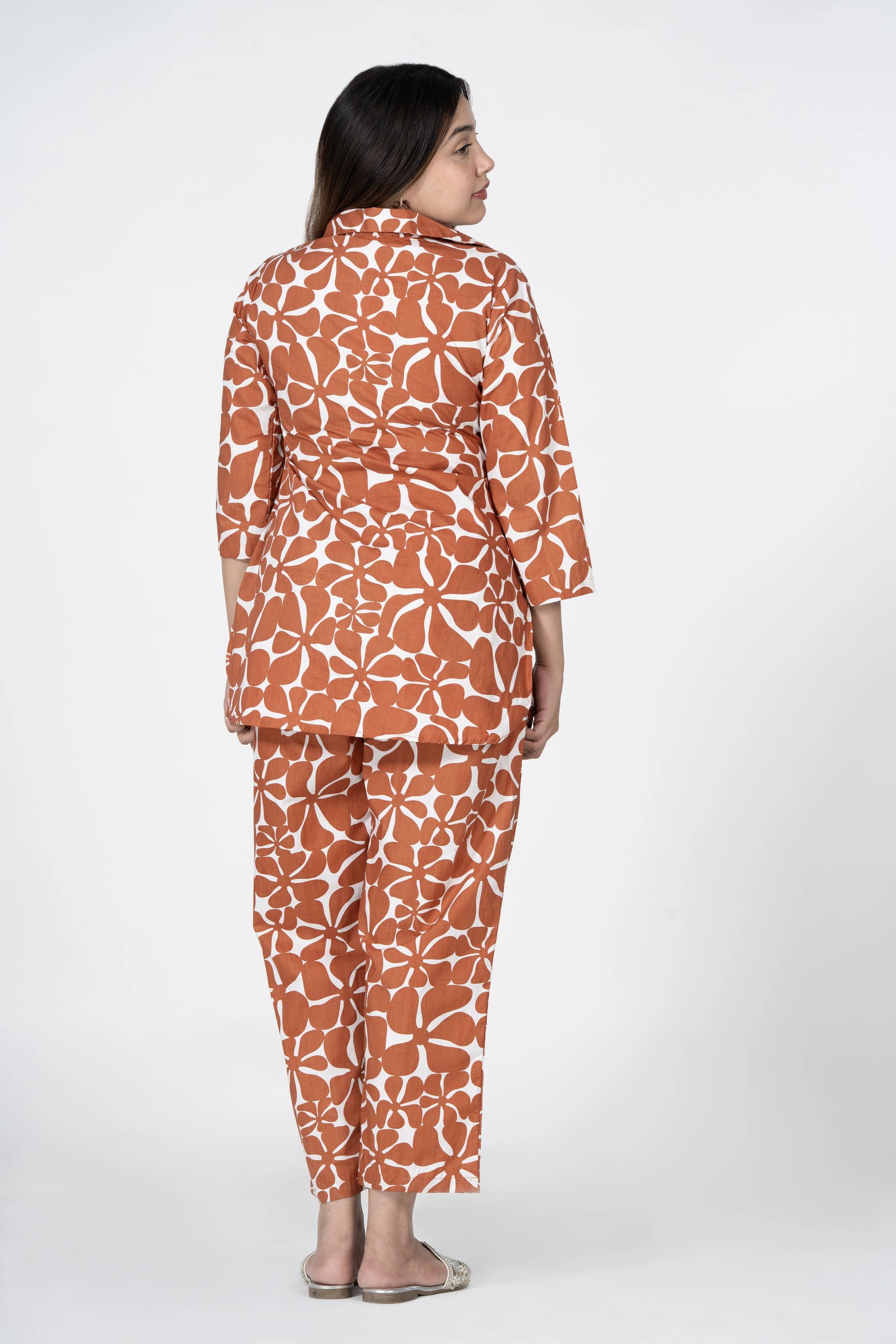 Earth petals – warm print co-ord set