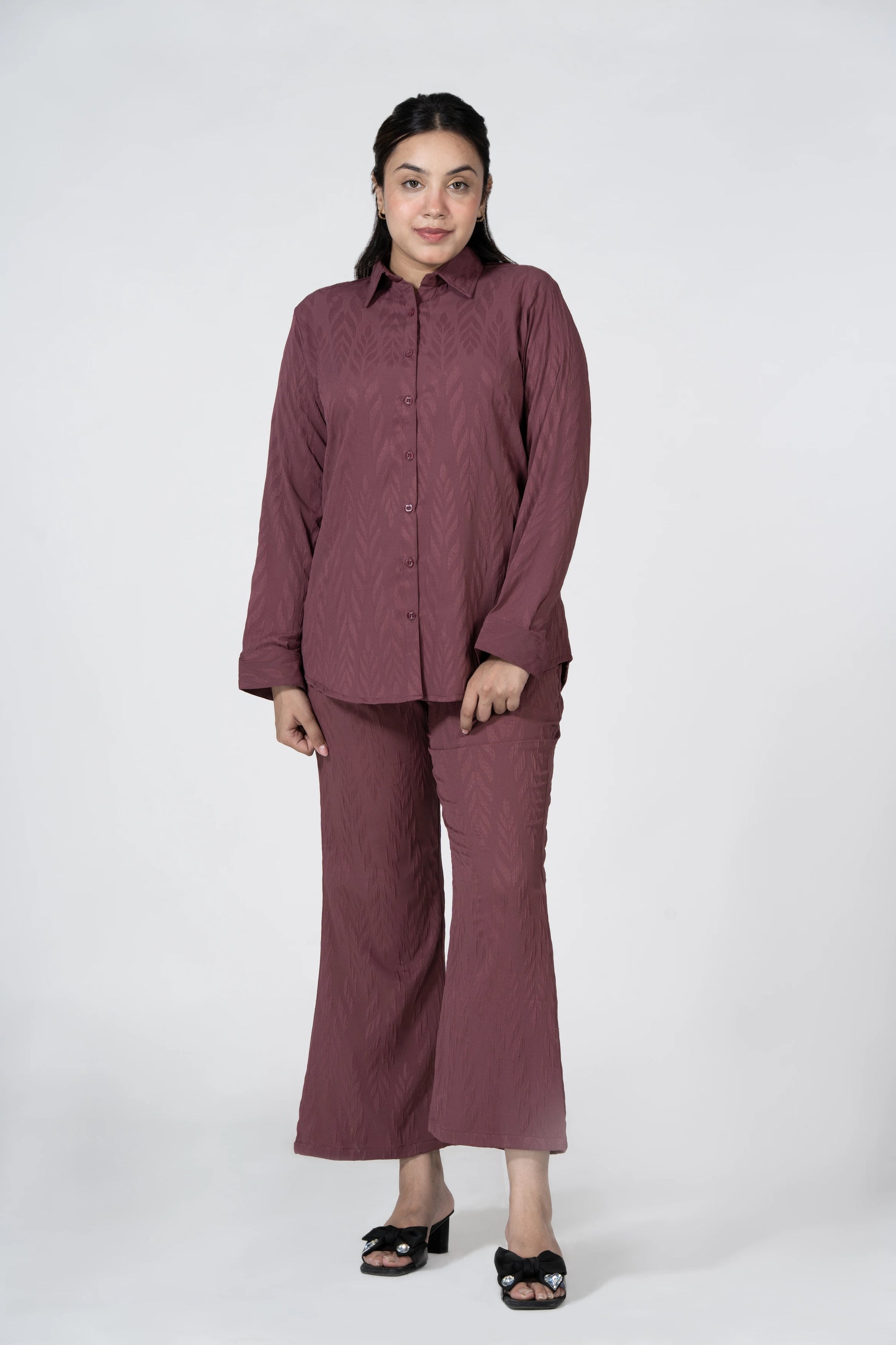 Evening wine – soft-texture co-ord set
