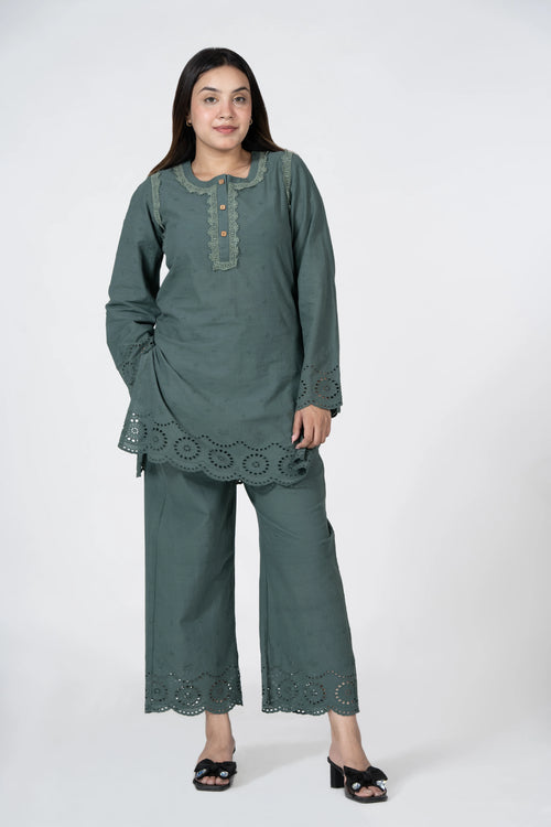 Classic grace – embroidered co-ord set
