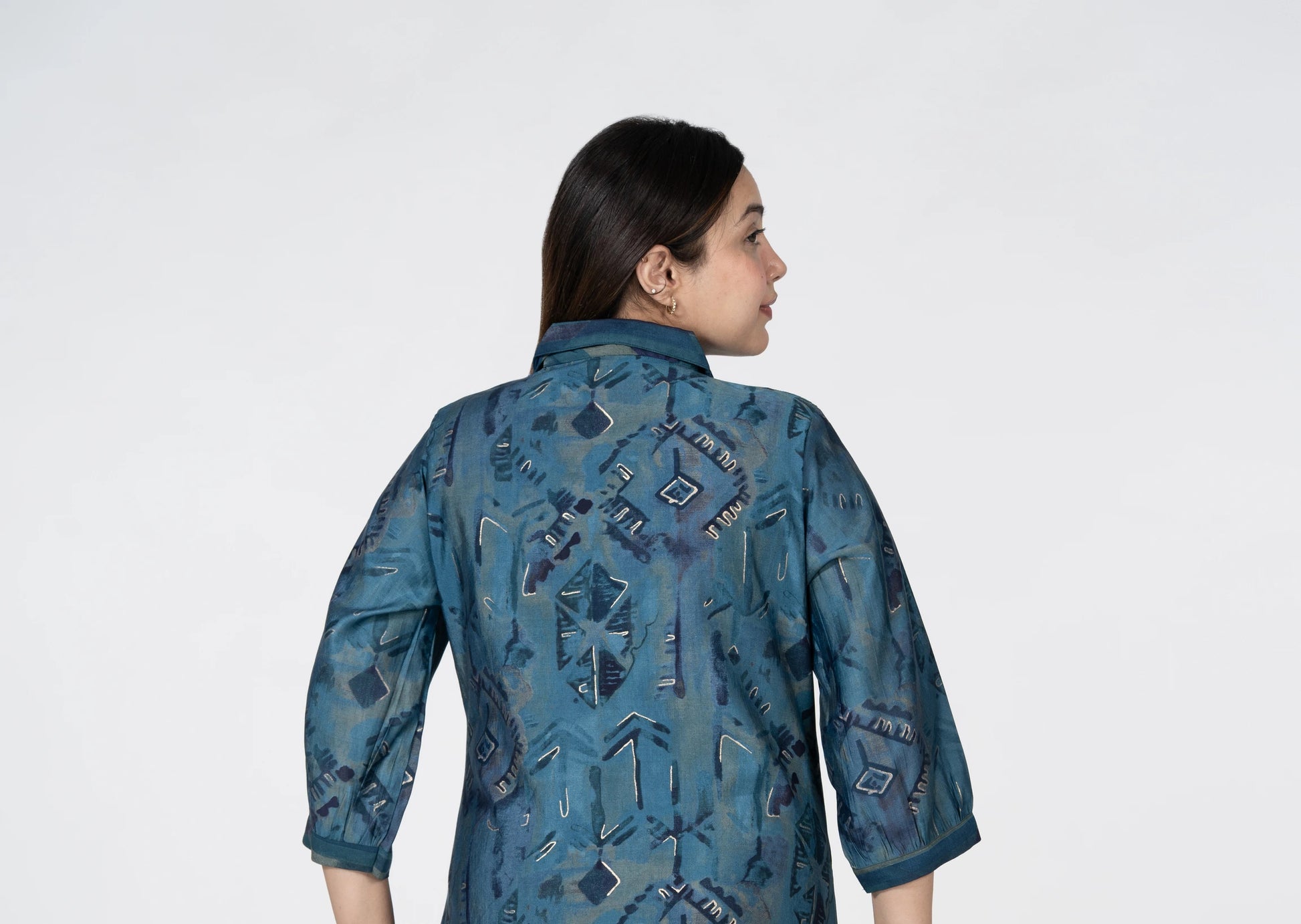 Midnight diamonds – abstract printed chanderi co-ord set